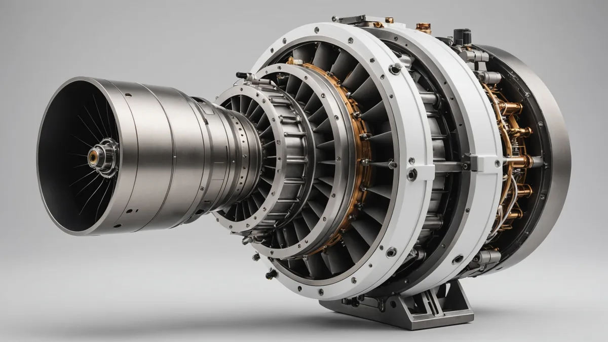 ISPTech spacecraft thruster module — titanium nozzle close-up