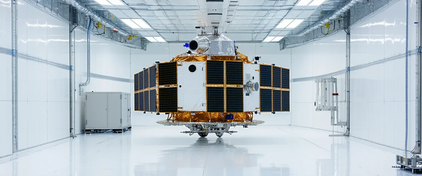 Satellite spacecraft integration with propulsion system in clean room